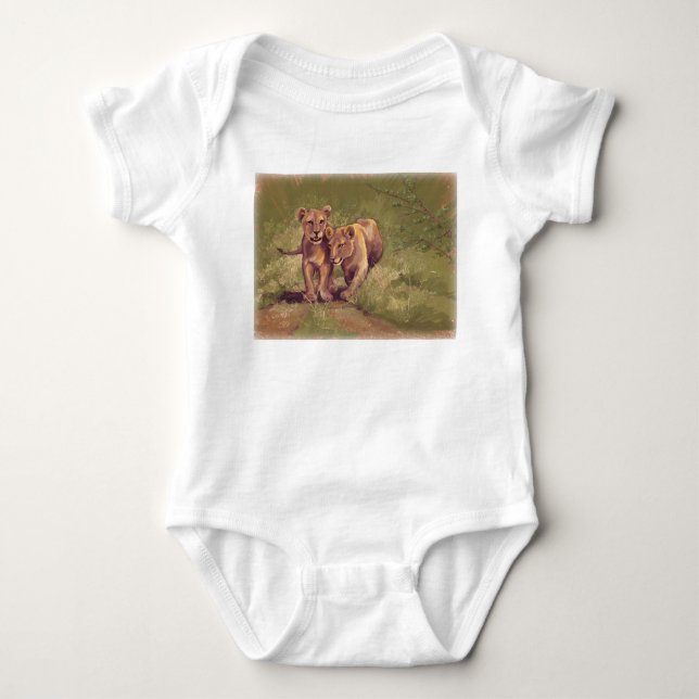 Lion Cubs Baby Bodysuit (Front)