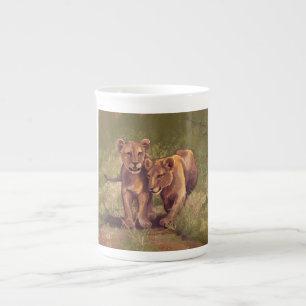 Lion Cubs Bone China Mug