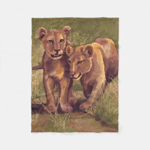 Lion Cubs Fleece Blanket