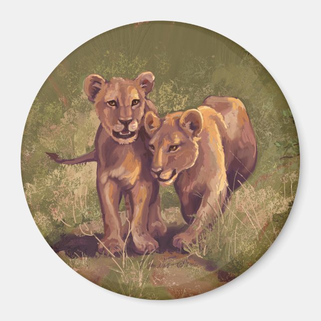 Lion Cubs Magnet (Front)