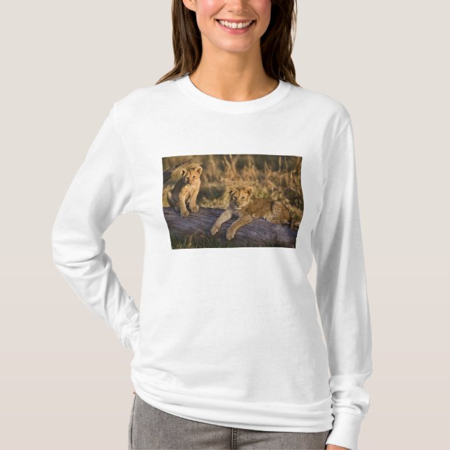 Lion Cubs on Log T-Shirt (Front)