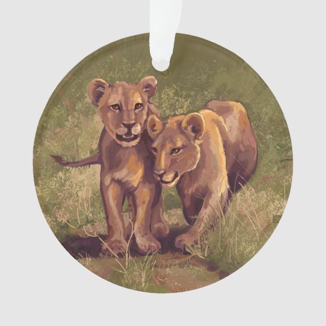 Lion Cubs Ornament (Front)