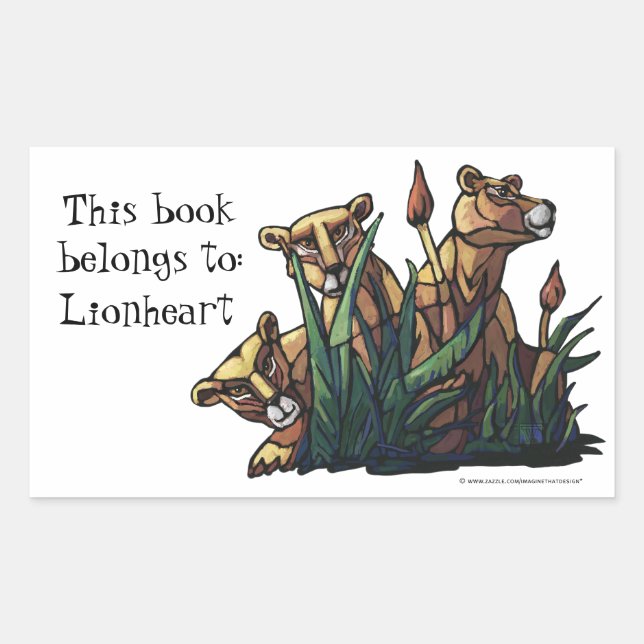 Lion Cubs Personal Bookplate Stickers (Front)