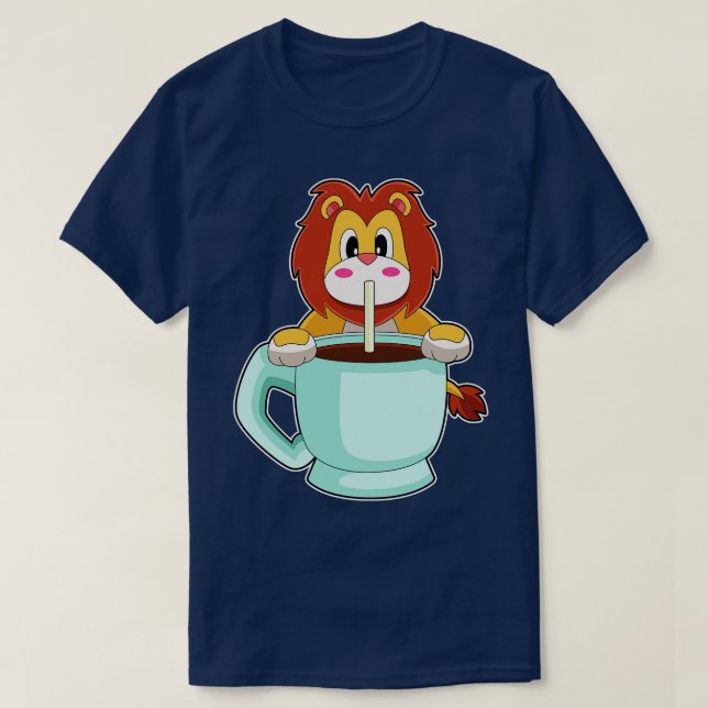 Lion Cup Coffee T-Shirt (Design Front)