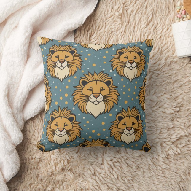 Lion cute cartoon pattern artwork cushion (Blanket)