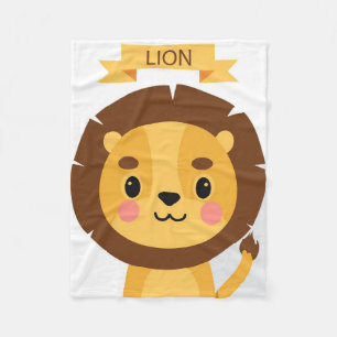 Lion Cute Lion Portrait Fleece Blanket