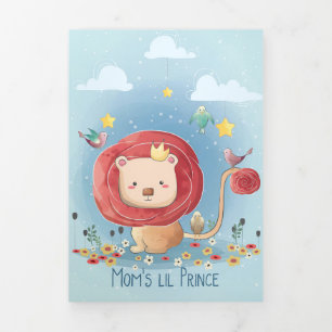 Lion Cute Lion Prince Tri-Fold Card