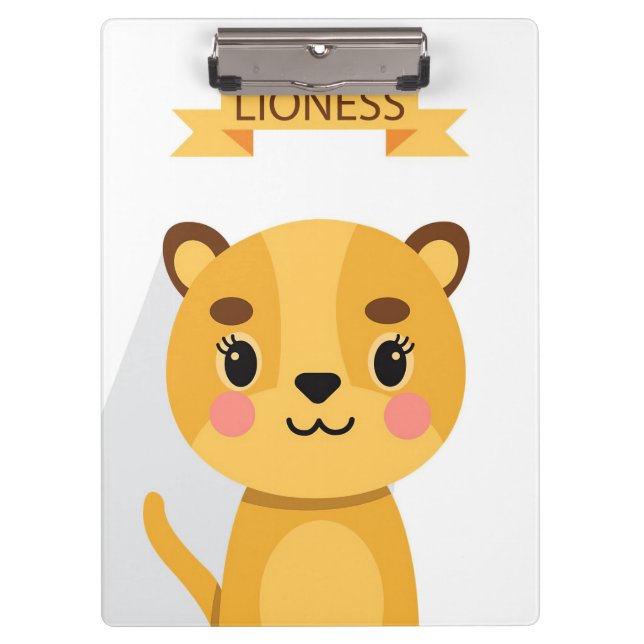 Lion Cute Lioness Clipboard (Front)
