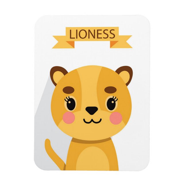 Lion Cute Lioness Magnet (Vertical)