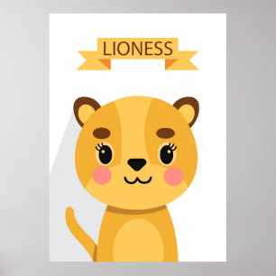 Lion Cute Lioness Poster