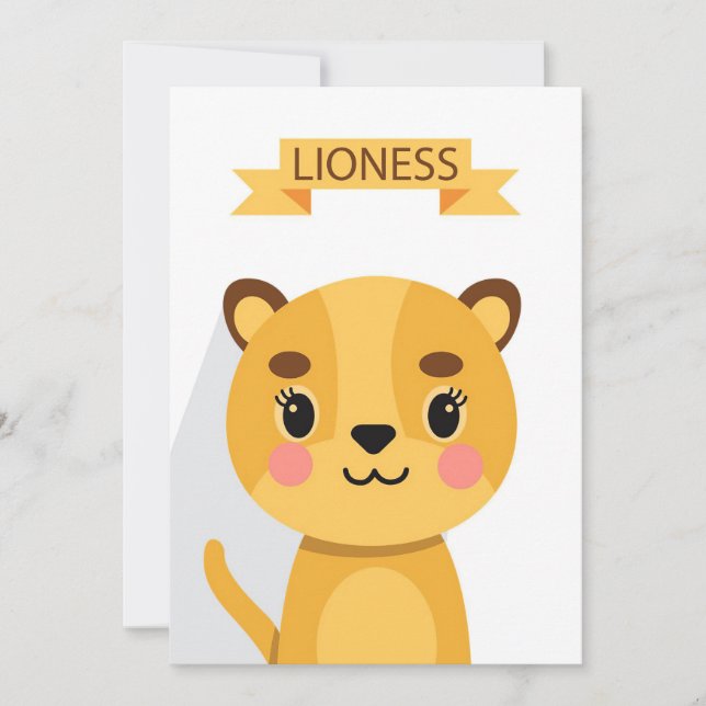 Lion Cute Lioness Thank You Card (Front)