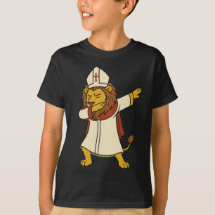 Lion Dabbing Pope Leo Xiv Halloween Funny Usa Da P T-Shirt