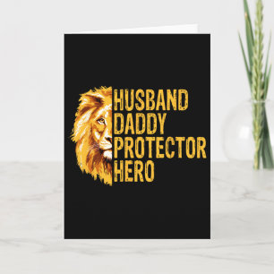 Lion Dad Funny Husband Daddy Protector Hero Father Card