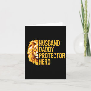 Lion Dad Funny Husnd Daddy Protector Hero Fathers  Card