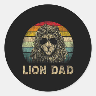 Lion Dad Lion Lovers Daddy Father's Day  Classic Round Sticker