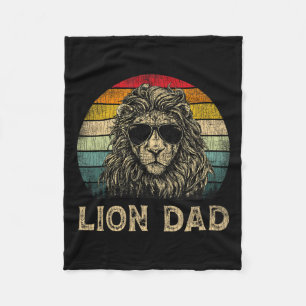 Lion Dad Lion Lovers Daddy Father's Day Fleece Blanket