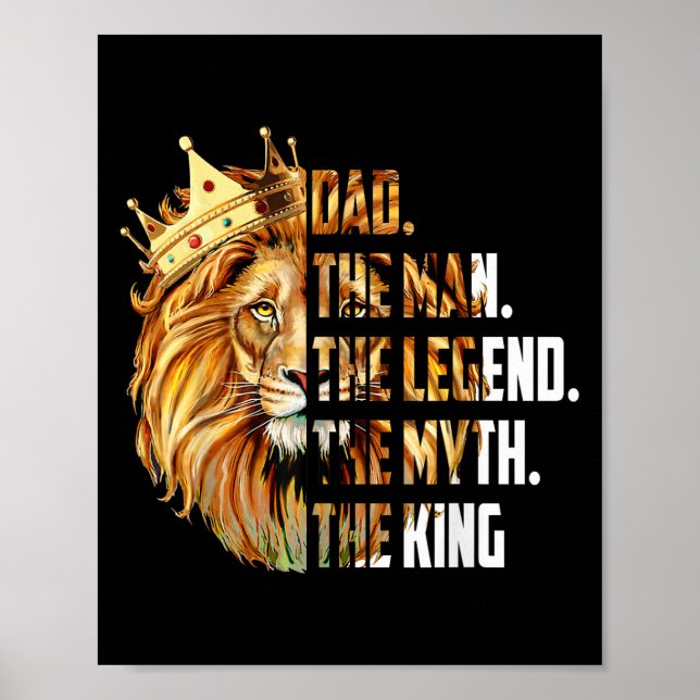 Lion Dad The Man The Myth The Legend Grandpa Fathe Poster (Front)