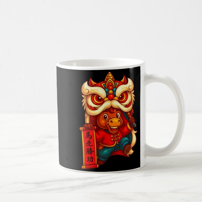 Lion Dance Year Of The Horse Chinese New Year 2026 Coffee Mug (Right)