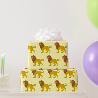 Lion Design Any Background Colour Wrapping Paper