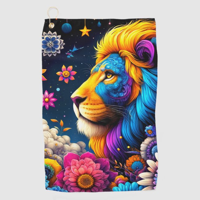Lion Design Golf Towel (Front)