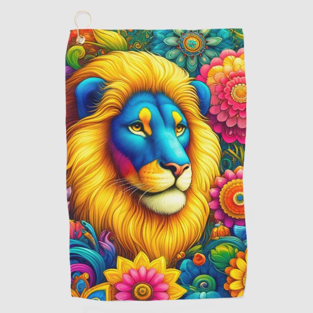 Lion Design Golf Towel (Front)