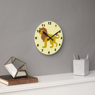 Lion Design Round Clock