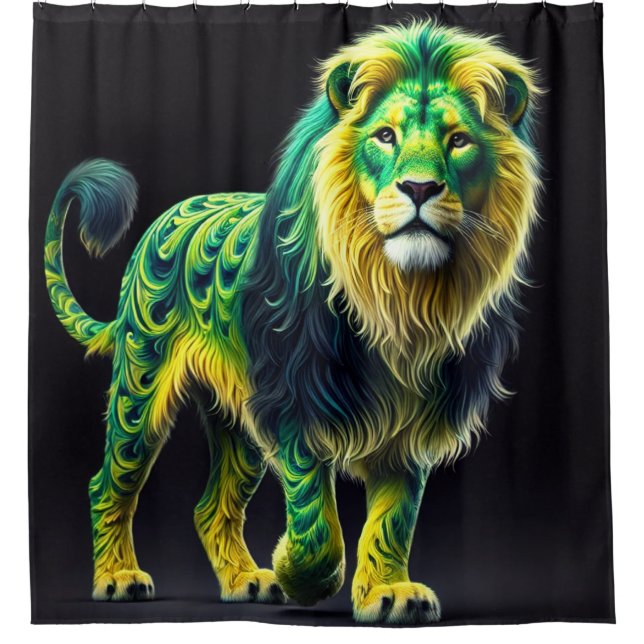 Lion Design Shower Curtain (Front)