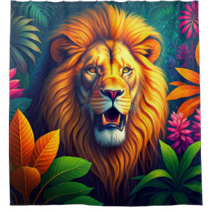 Lion Design Shower Curtain