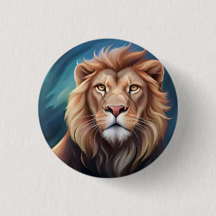 Lion Digital Art Portrait-56556 3 Cm Round Badge