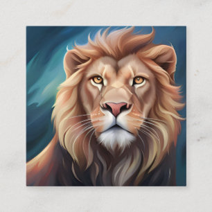 Lion Digital Art Portrait-56556 Square Business Card