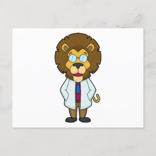 Lion Doctor Doctor's coat Postcard