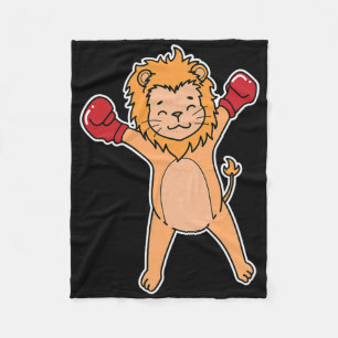 Lion Does Boxing  Fleece Blanket