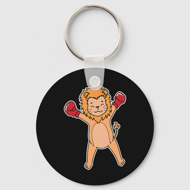 Lion Does Boxing  Key Ring (Front)