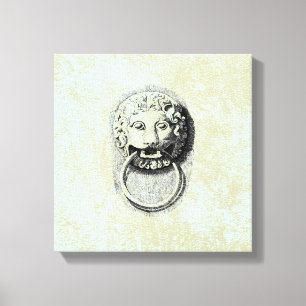 Lion Door ~ 12X12 Canvas 1.5" Thick Print