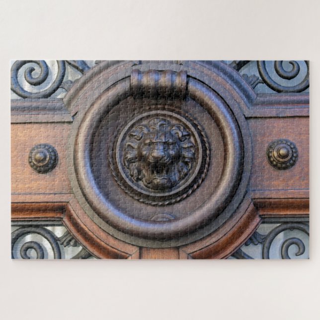 Lion Door Knocker - Barcelona - 20x30 - 1014 pcs Jigsaw Puzzle (Horizontal)