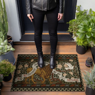 Lion Dove Wilderness Roses Walter Crane Doormat