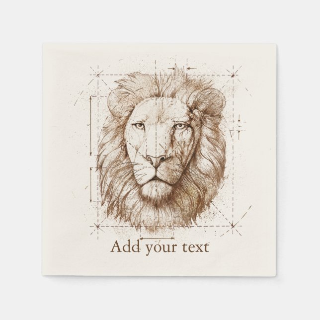 Lion Drawing Napkin (Front)