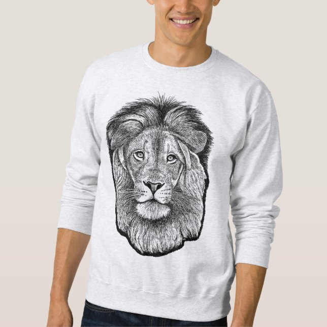 Lion Drawing T-Shirt Sweatshirt (Front)