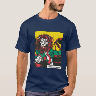 Lion Driving A Car shirt Design friend