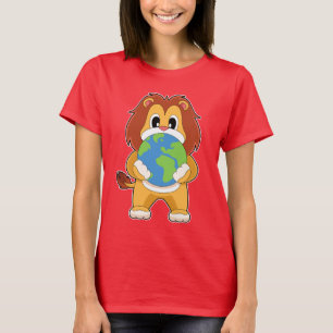 Lion Earth globe T-Shirt