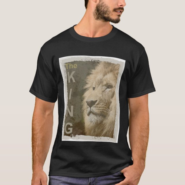 Lion Elegant Modern Black Colour Template Basic T-Shirt (Front)