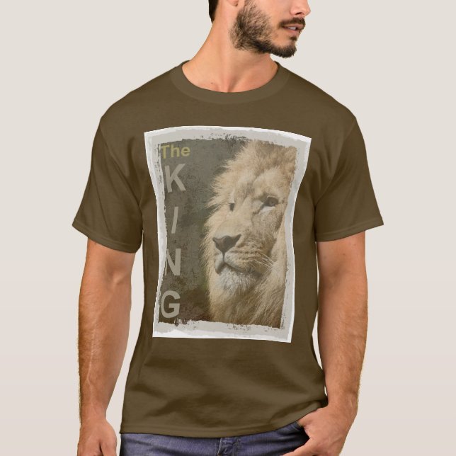 Lion Elegant Modern Brown Colour Template Basic T-Shirt (Front)