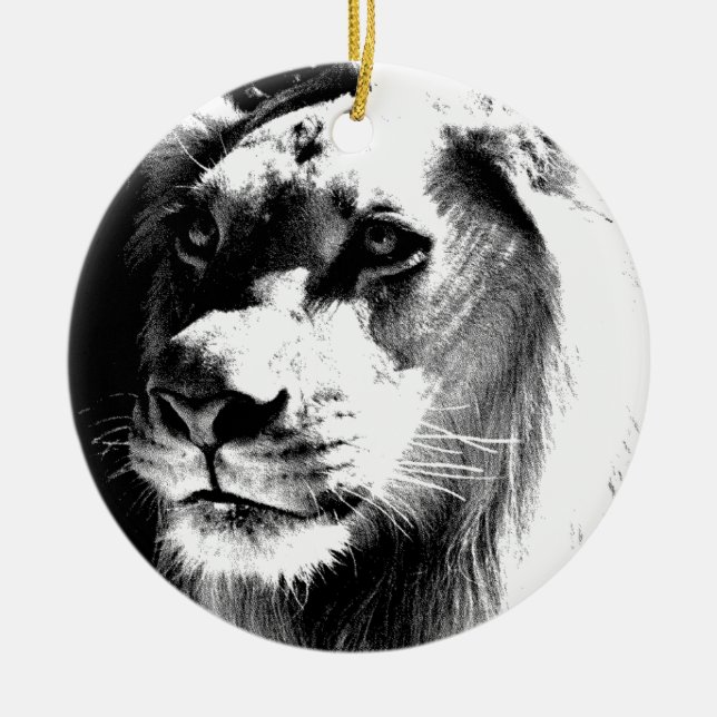 Lion Eyes Ceramic Tree Decoration (Front)