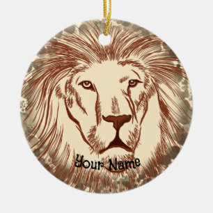 Lion Face Ceramic Tree Decoration