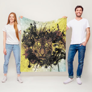 lion face fleece blanket