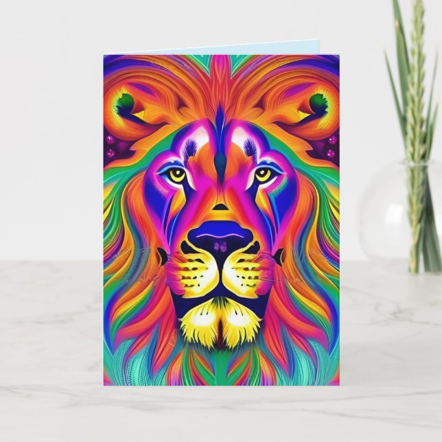 lion face greeting card (Front)