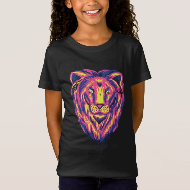 Lion Face Illustration T-Shirt (Front)