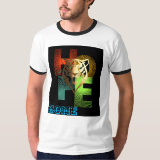 Lion face print & hope text T-Shirt
