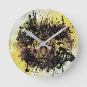 lion face round clock