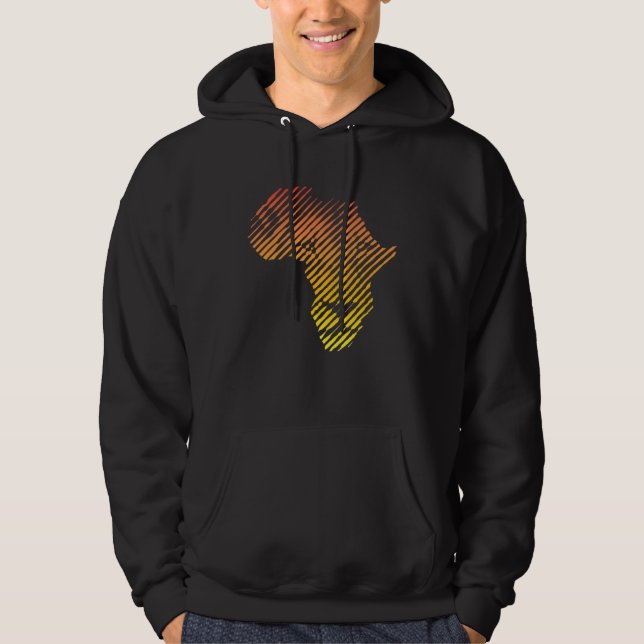Lion Face Shape of Africa in Red and Orange for Li Hoodie (Front)